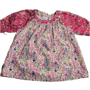2839 NWOT‎ THML Pink Floral Embroidered Blouse Small with Sleeve Detail